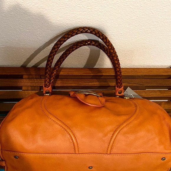NEW Nuovedive Italian Leather Handbag with Braided Leather Handles - Picture 16 of 16